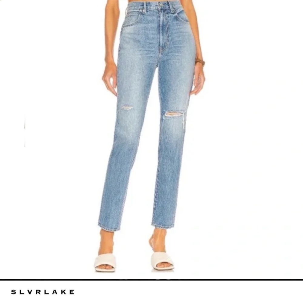 SLVRLAKE Beatnik High Rise Slim Jean in Trouble Maker